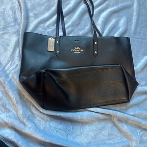 Coach City Tote Black Pebbled Leather Shoulder Bag Style 72673